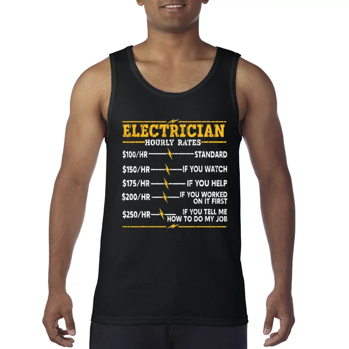 Electrician Hourly Rates Tank Top