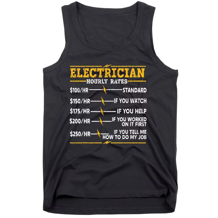 Electrician Hourly Rates Tank Top