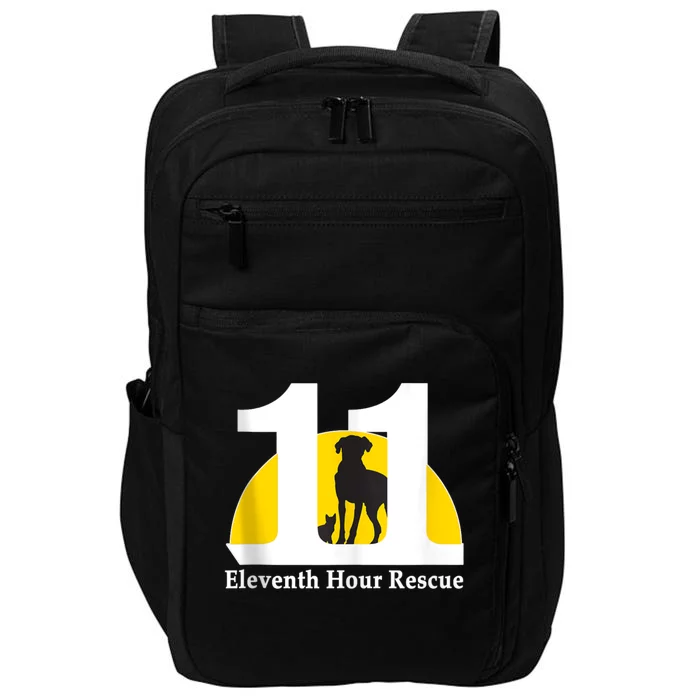 Eleventh Hour Rescue Logo In White Impact Tech Backpack