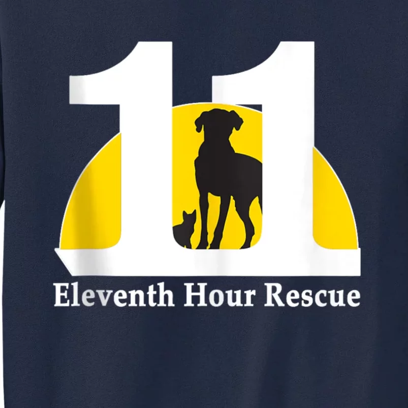 Eleventh Hour Rescue Logo In White Tall Sweatshirt