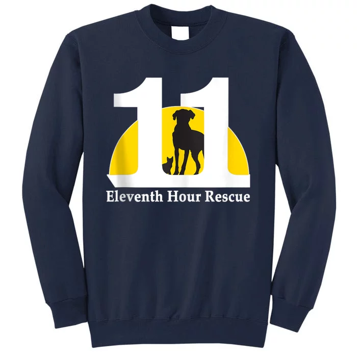 Eleventh Hour Rescue Logo In White Tall Sweatshirt