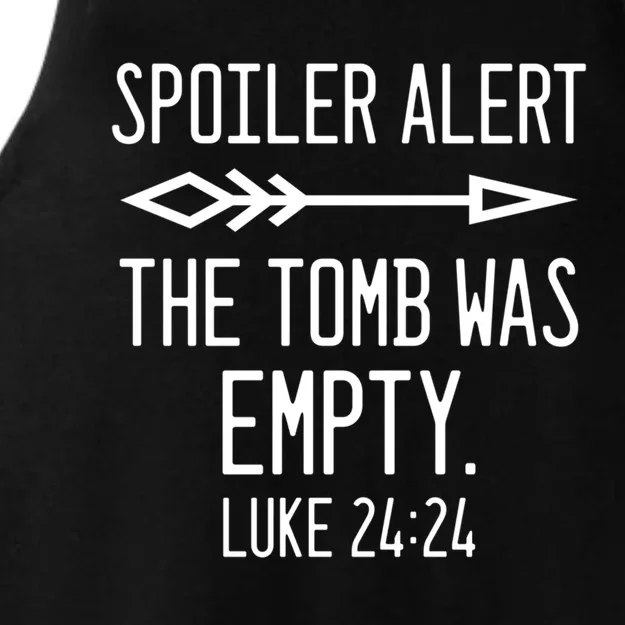 Easter He's Risen Spoiler Alert The Tomb Is Empty Christian Gift Ladies Tri-Blend Wicking Tank