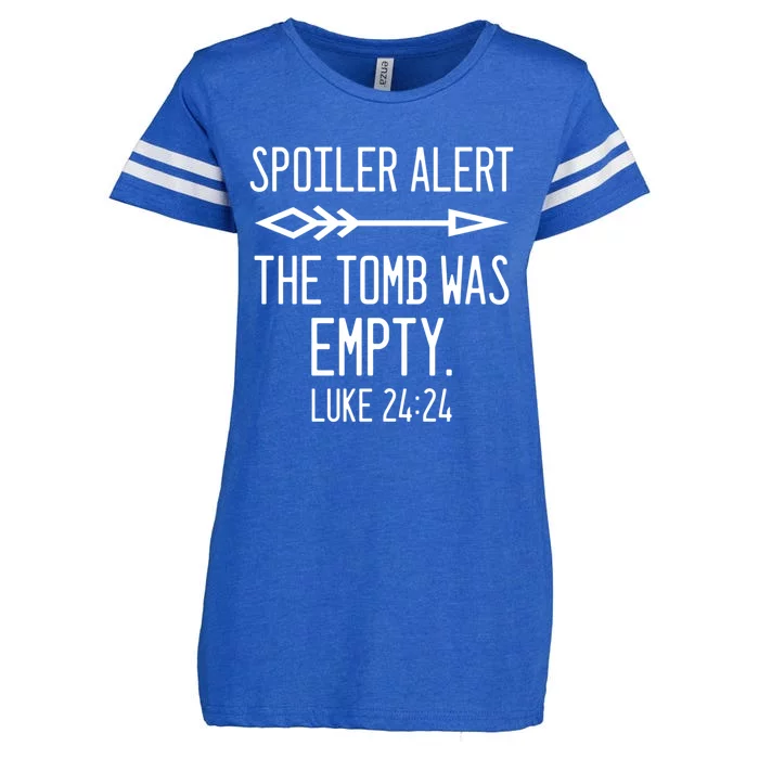 Easter He's Risen Spoiler Alert The Tomb Is Empty Christian Gift Enza Ladies Jersey Football T-Shirt