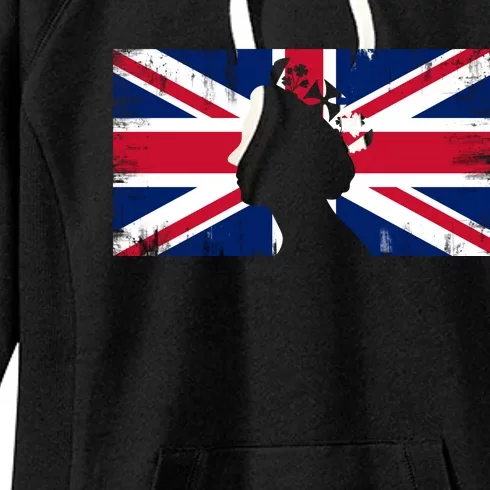 Elizabeth Her Royal Highness Queen Of England Flag Women's Fleece Hoodie