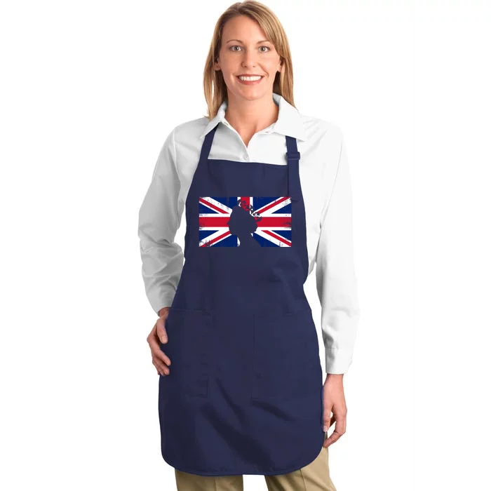 Elizabeth Her Royal Highness Queen Of England Flag Full-Length Apron With Pocket