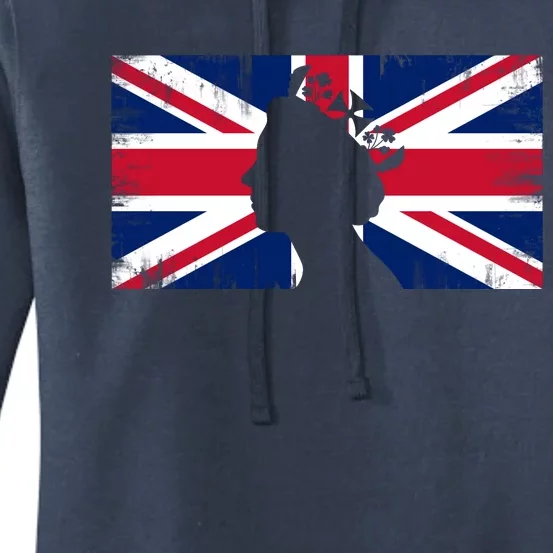 Elizabeth Her Royal Highness Queen Of England Flag Women's Pullover Hoodie