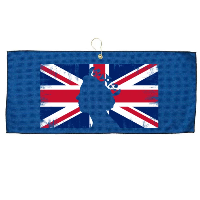 Elizabeth Her Royal Highness Queen Of England Flag Large Microfiber Waffle Golf Towel