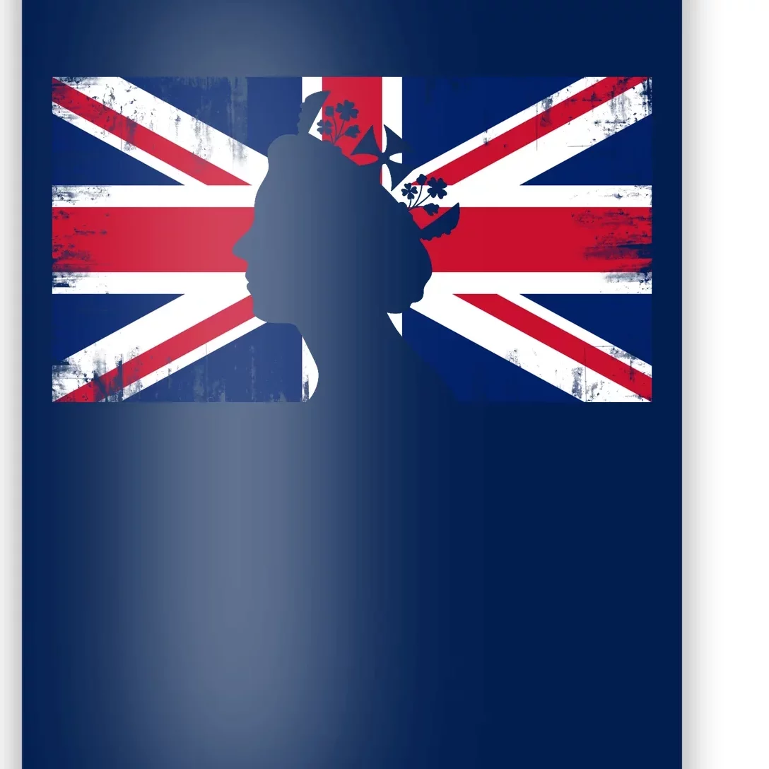 Elizabeth Her Royal Highness Queen Of England Flag Poster