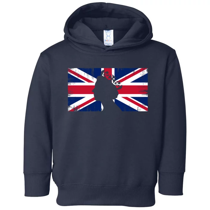 Elizabeth Her Royal Highness Queen Of England Flag Toddler Hoodie