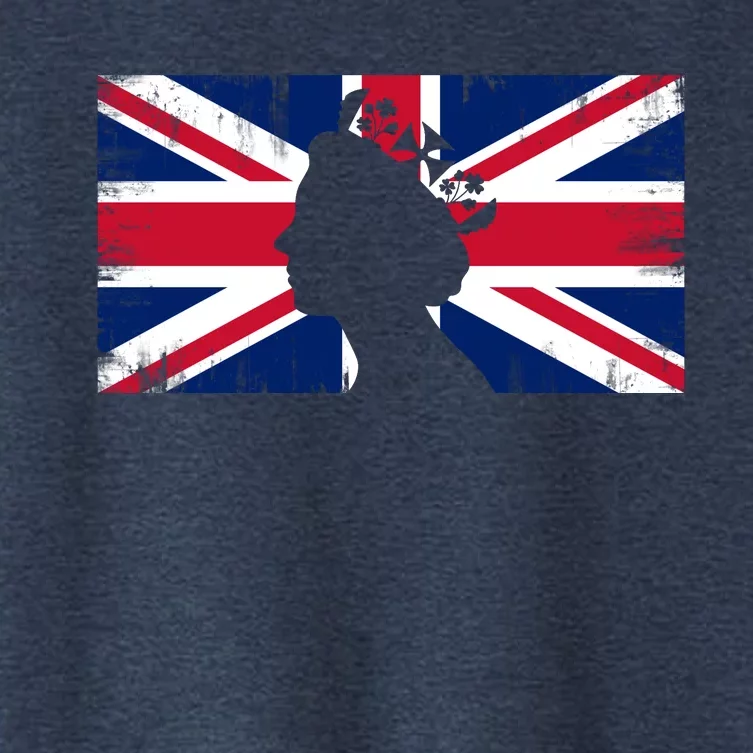 Elizabeth Her Royal Highness Queen Of England Flag Women's Crop Top Tee