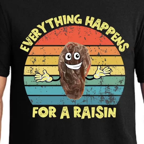 Everything Happens Reason Funny Raisin Pun Dad Joke Gift Pajama Set