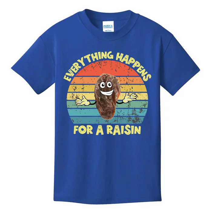 Everything Happens Reason Funny Raisin Pun Dad Joke Gift Kids T-Shirt