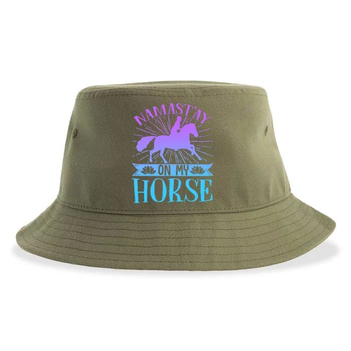 Equestrian Horse Rider Namastay On My Horse Horseback Riding Gift Sustainable Bucket Hat