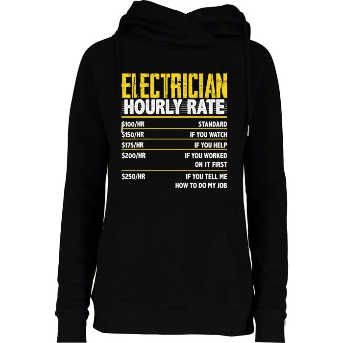 Electrician Hourly Rate Womens Funnel Neck Pullover Hood