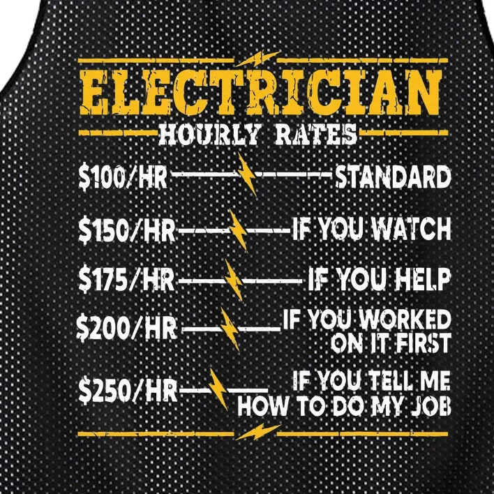 Electrician Hourly Rates Mesh Reversible Basketball Jersey Tank