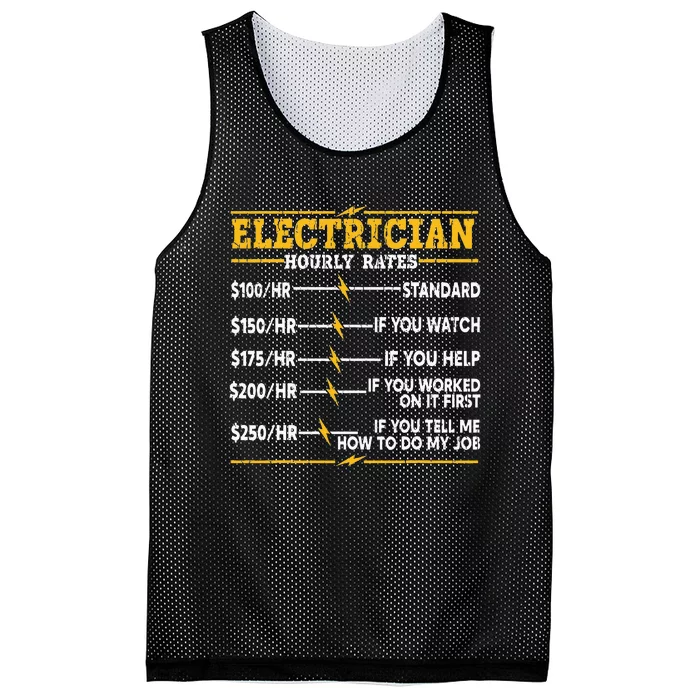 Electrician Hourly Rates Mesh Reversible Basketball Jersey Tank