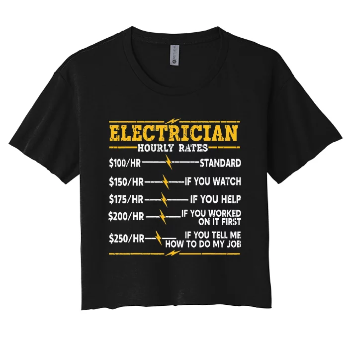 Electrician Hourly Rates Women's Crop Top Tee