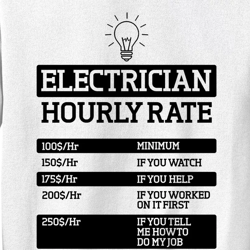 Electrician Hourly Rate Funny Electrical Engineer Sweatshirt