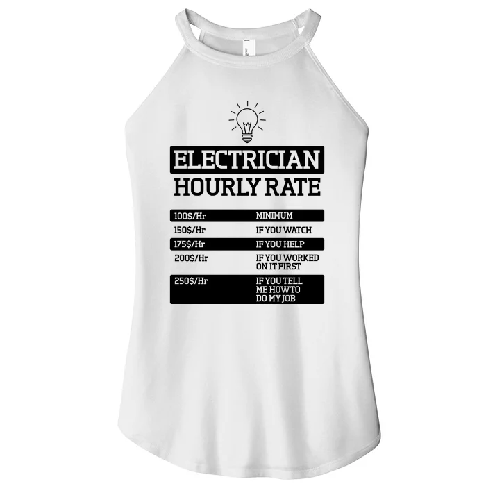 Electrician Hourly Rate Funny Electrical Engineer Women’s Perfect Tri Rocker Tank