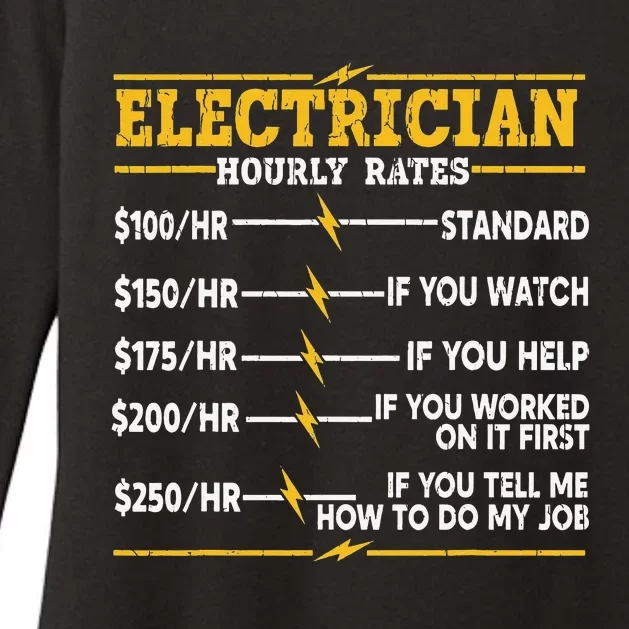 Electrician Hourly Rates Womens CVC Long Sleeve Shirt