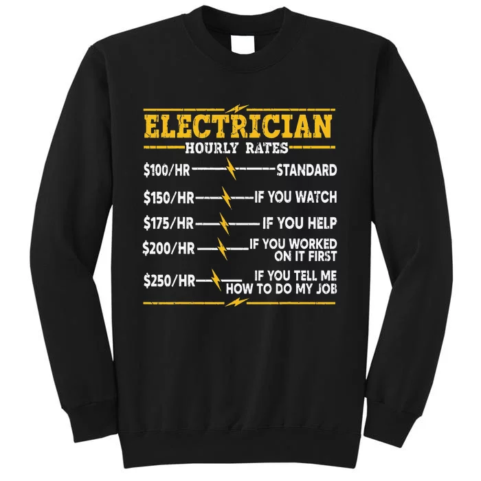 Electrician Hourly Rates Tall Sweatshirt