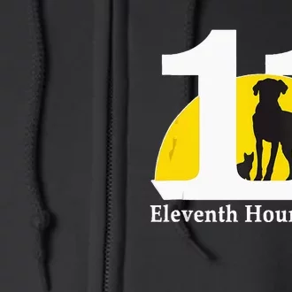 Eleventh Hour Rescue Logo In White Full Zip Hoodie