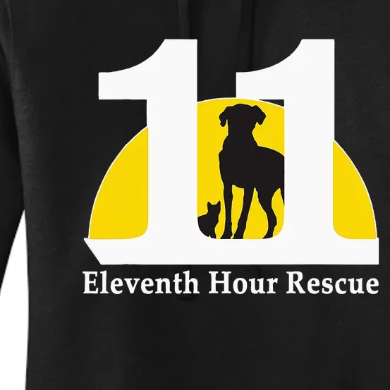 Eleventh Hour Rescue Logo In White Women's Pullover Hoodie