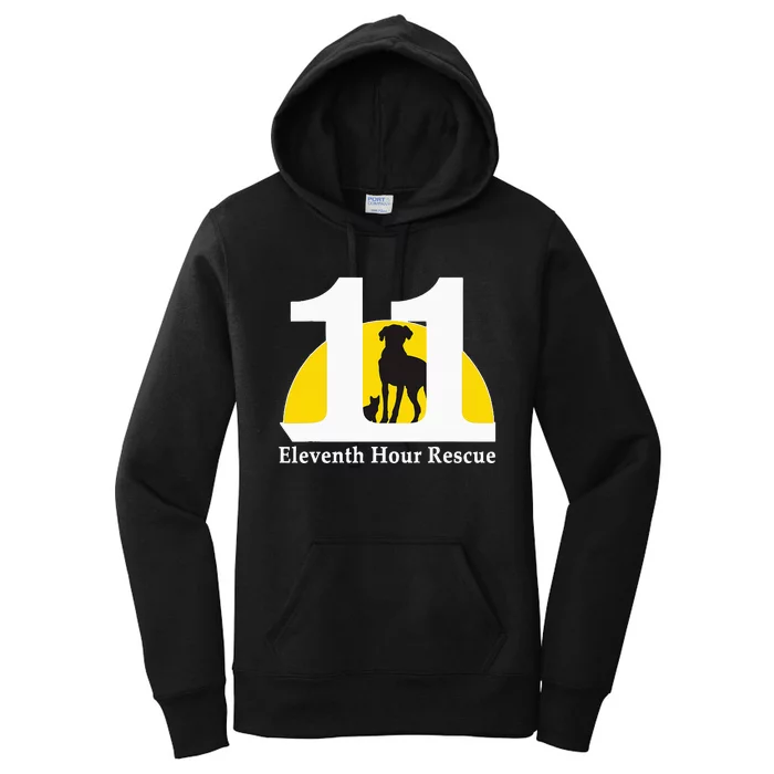 Eleventh Hour Rescue Logo In White Women's Pullover Hoodie