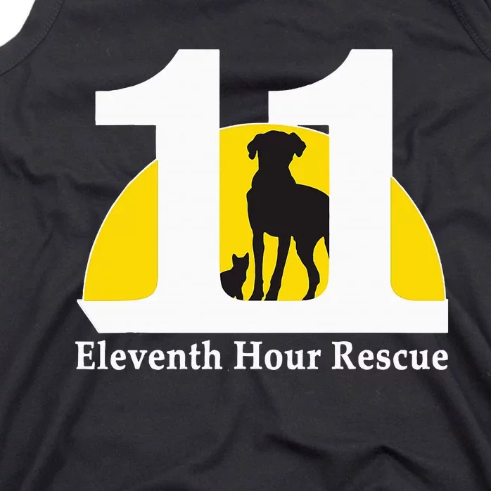 Eleventh Hour Rescue Logo In White Tank Top