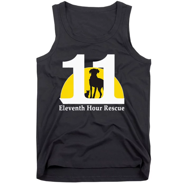 Eleventh Hour Rescue Logo In White Tank Top