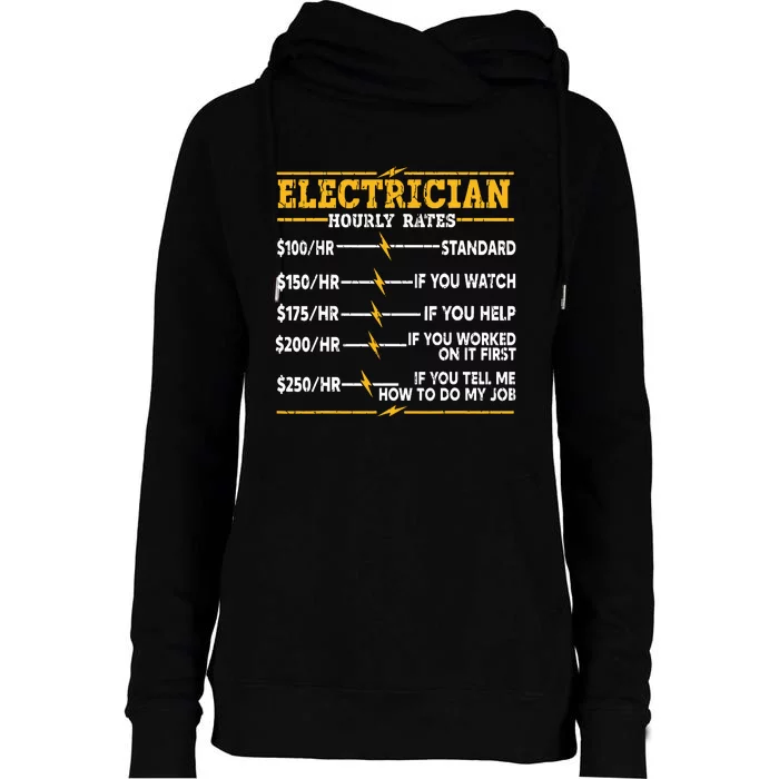 Electrician Hourly Rates Womens Funnel Neck Pullover Hood