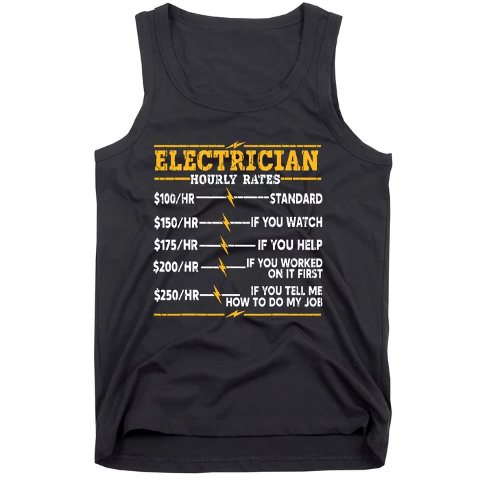 Electrician Hourly Rates Tank Top