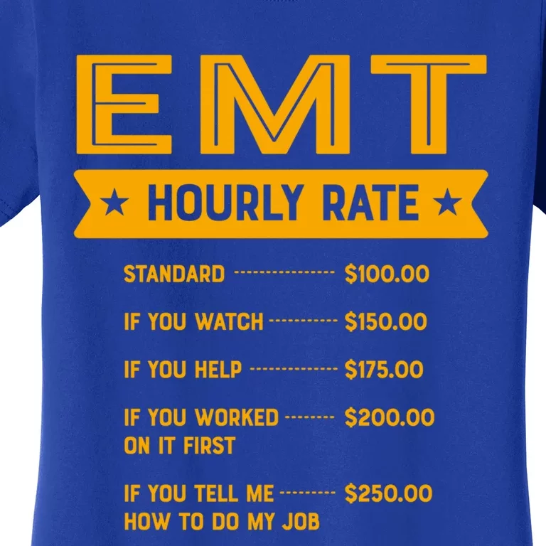 Emt Hourly Rate Labour Day Paramedic Workers Day Gift Women's T-Shirt