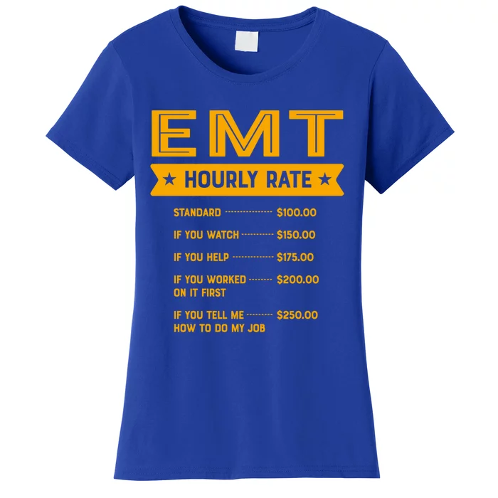 Emt Hourly Rate Labour Day Paramedic Workers Day Gift Women's T-Shirt