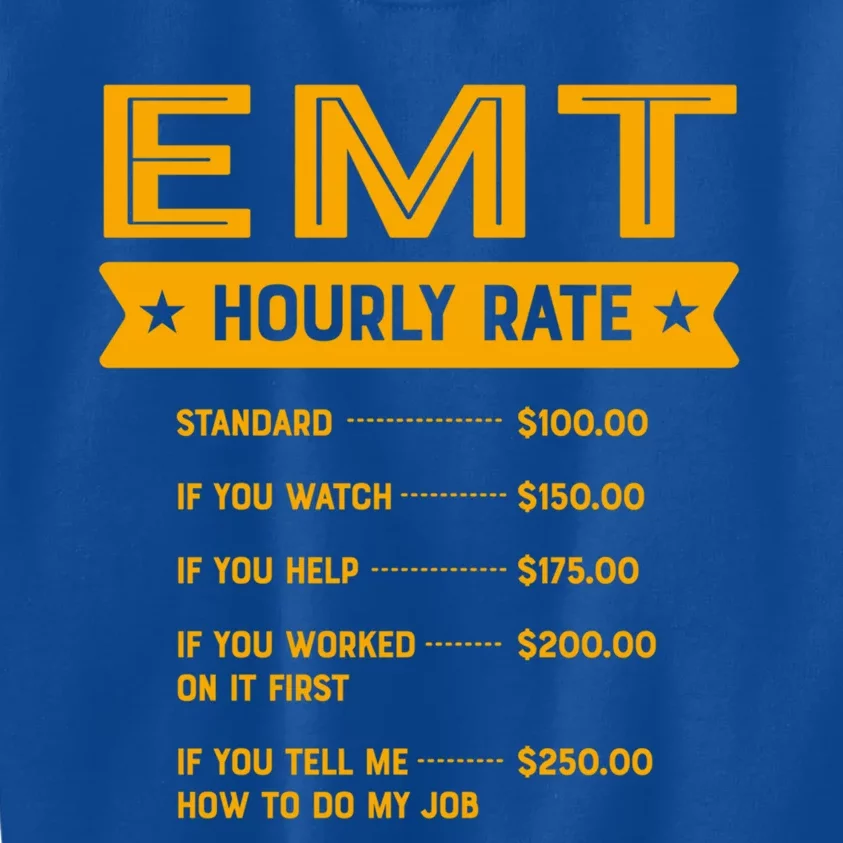 Emt Hourly Rate Labour Day Paramedic Workers Day Gift Kids Sweatshirt