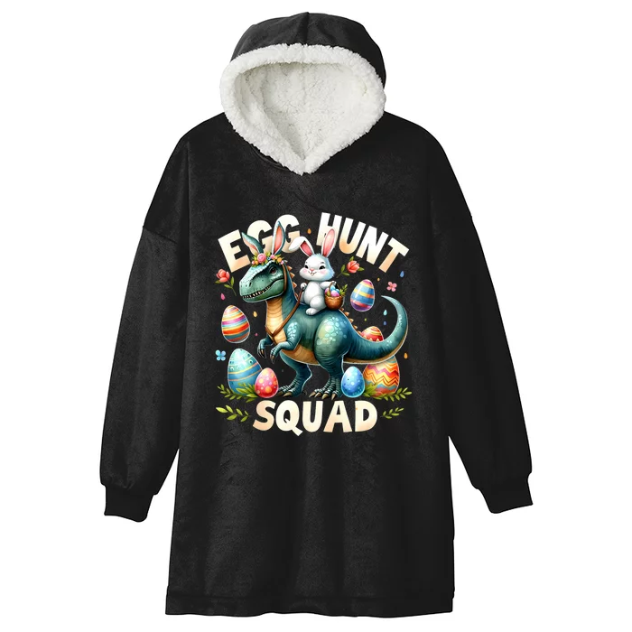 Egg Hunt Squad Bunny Dinosaur Easter Day Bunny Egg Hunt Hooded Wearable Blanket