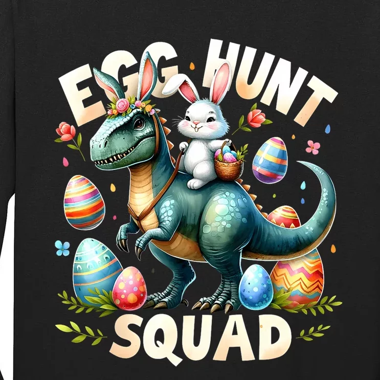 Egg Hunt Squad Bunny Dinosaur Easter Day Bunny Egg Hunt Tall Long Sleeve T-Shirt