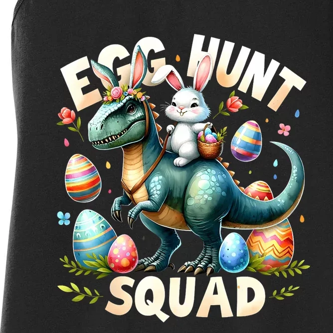 Egg Hunt Squad Bunny Dinosaur Easter Day Bunny Egg Hunt Women's Racerback Tank