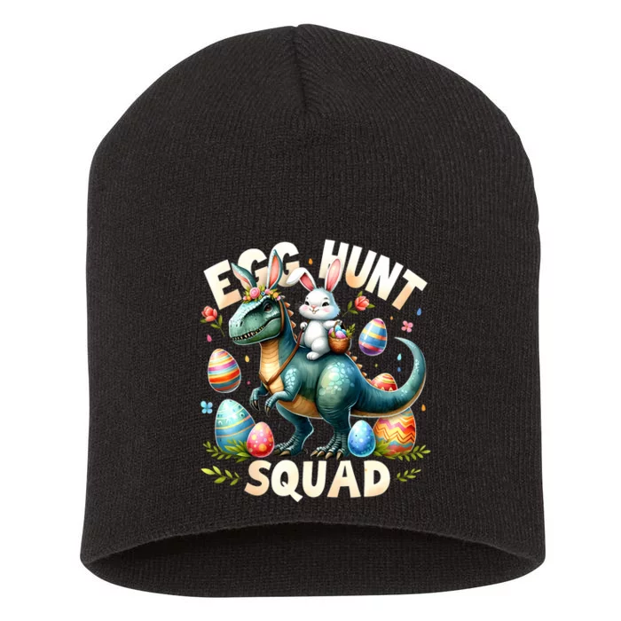 Egg Hunt Squad Bunny Dinosaur Easter Day Bunny Egg Hunt Short Acrylic Beanie