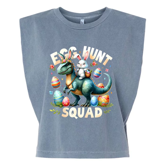 Egg Hunt Squad Bunny Dinosaur Easter Day Bunny Egg Hunt Garment-Dyed Women's Muscle Tee