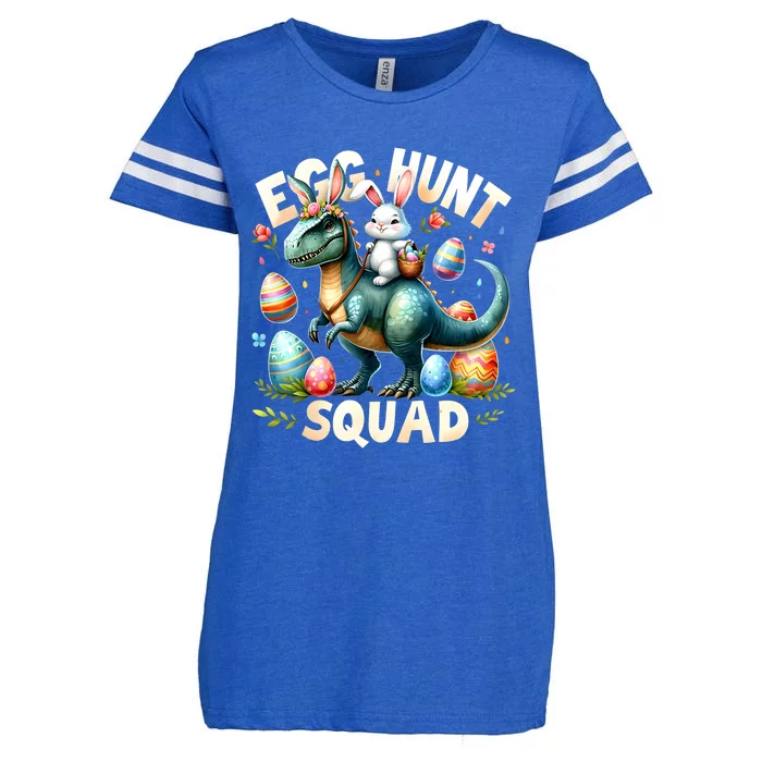 Egg Hunt Squad Bunny Dinosaur Easter Day Bunny Egg Hunt Enza Ladies Jersey Football T-Shirt