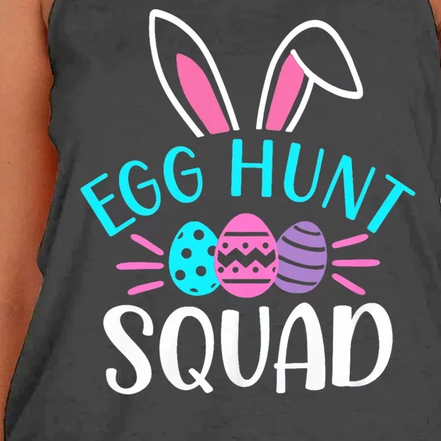 Egg Hunt Squad Hunting Season Funny Easter Day Women's Knotted Racerback Tank