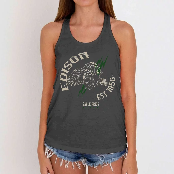 Edison High School Prep Eagles Pride Tulsa Oklahoma Women's Knotted Racerback Tank