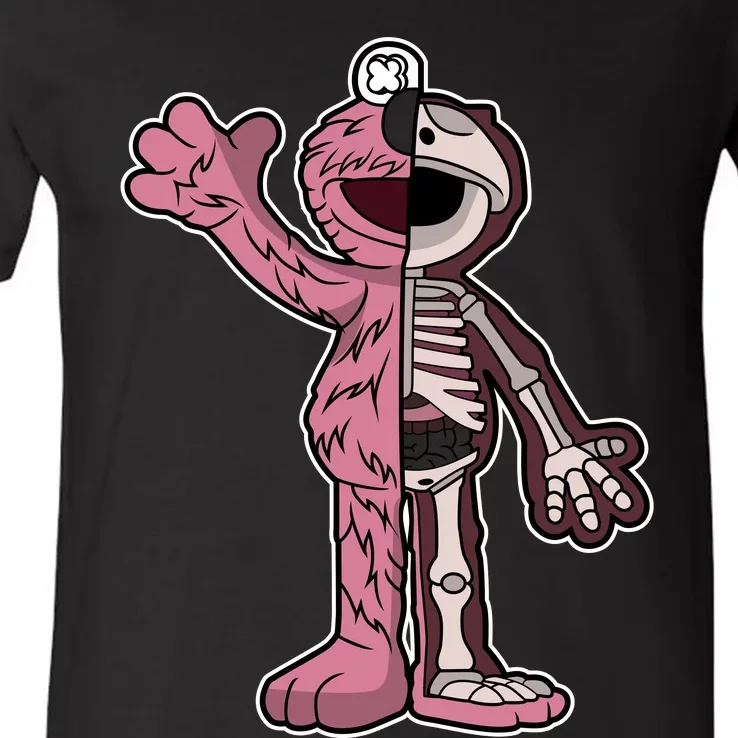 Elmo Half Skeleton V-Neck T-Shirt