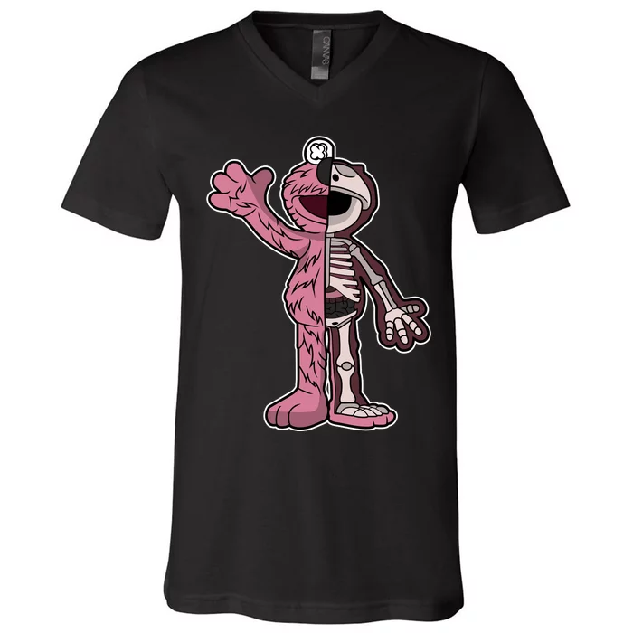 Elmo Half Skeleton V-Neck T-Shirt