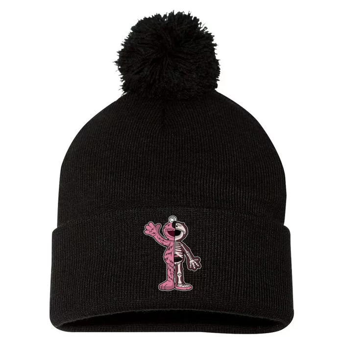 Elmo Half Skeleton Pom Pom 12in Knit Beanie