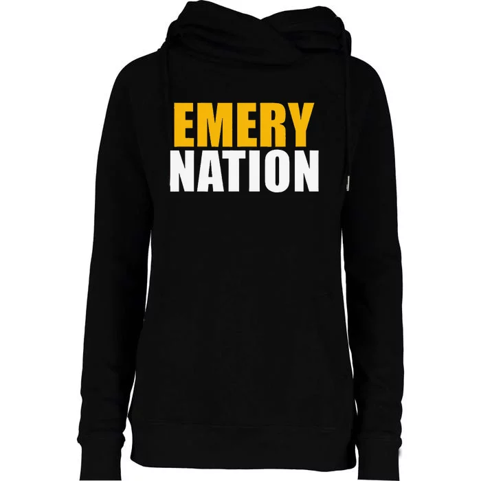 Emery High School Nation Womens Funnel Neck Pullover Hood