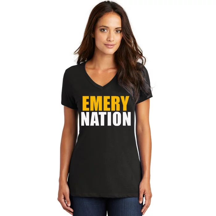 Emery High School Nation Women's V-Neck T-Shirt