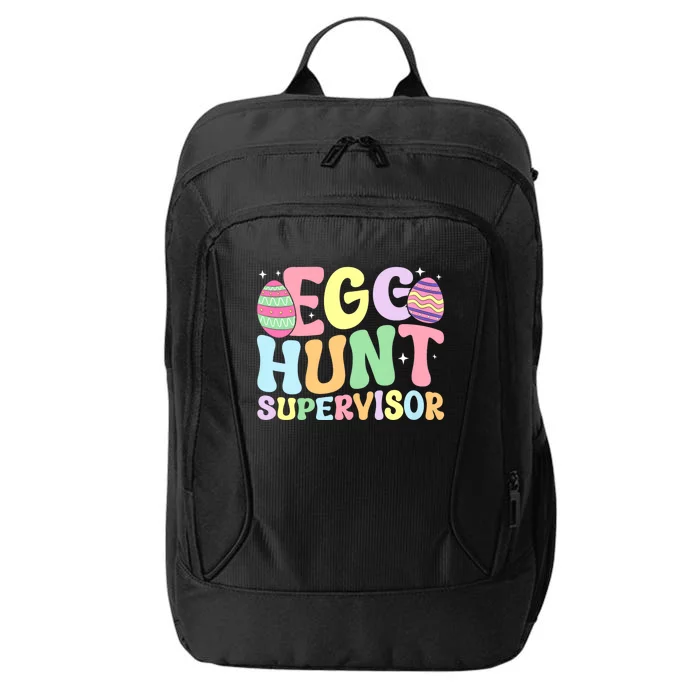 Egg Hunt Supervisor Retro Egg Hunting Party Mom Dad Easter City Backpack