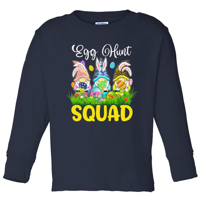 Egg Hunt Squad Gnomes Easter Day Bunny Toddler Long Sleeve Shirt